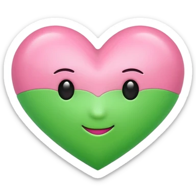 pink & green heart emoji sticker