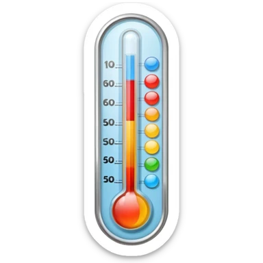 straight thermometer has 5 colors on it, no round ball at first  sticker