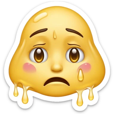 Confused emoji crying sticker