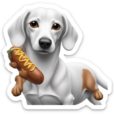 Weiner dog in snowy wilderness sticker