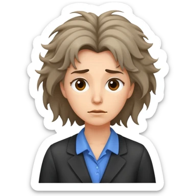 nervous female teacher with messy hair sticker