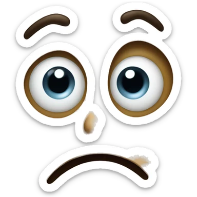 Shocked face with one eye struggling to stay open sticker