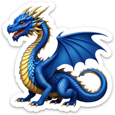 majestic Navy blue dragon sticker