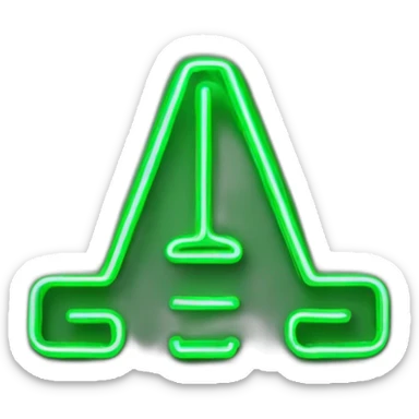 green neon sign in the form of a hieroglyphic 3d sticker