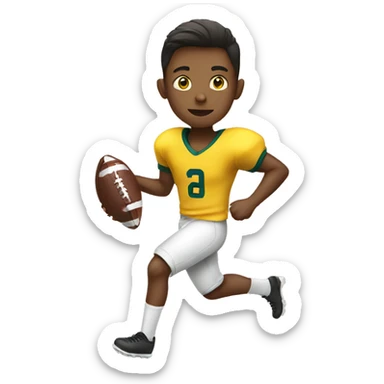 Boy with yellow shirt play football sticker
