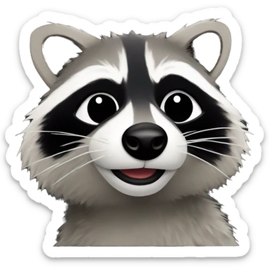 An artsy raccoon  sticker