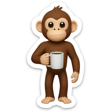 monkey with a mug of coffee sticker