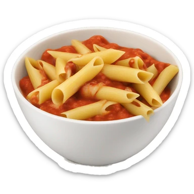 penne with red sauce in a bowl with mushroom pieces  sticker