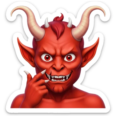 Creppy devil and shushing someone  🤫 sticker