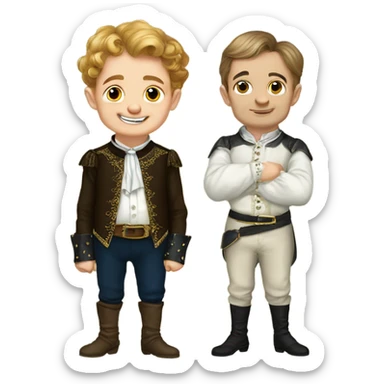 Tom Thumb whimsical fairytale boy and thistledown doublet shirt sticker