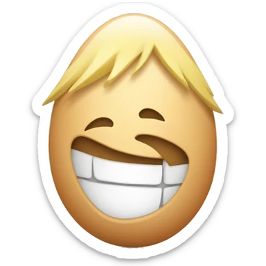 ecstatic egg with blond hair sticker