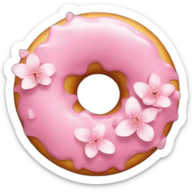cherryblossom choco donut pink sticker