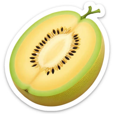 honeydew whole very yellow melon oval shape sticker