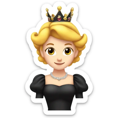 Princess peach wearing black  sticker