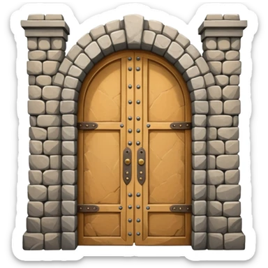 Harar's landmark large stone gate resembling a huge compound door crafted from stone Ethiopian architecture sticker