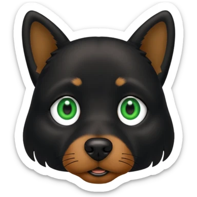  black dog green eye sticker