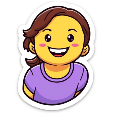 beautiful girl with bright smile laughing sticker