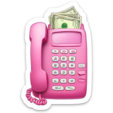 pink phone money sticker