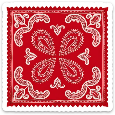 Red paisley bandana, bandana,tied sticker