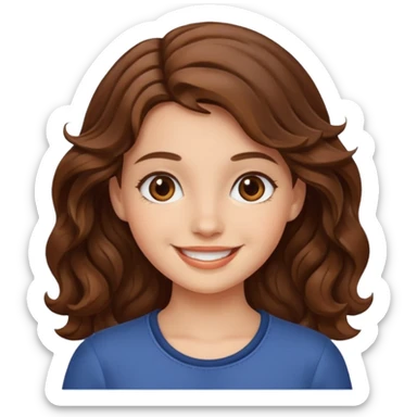 A girl with fair skin and wavy brown hair. sticker