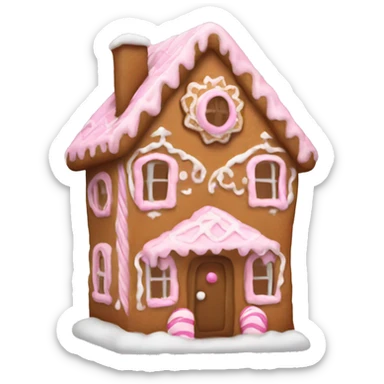 Light pink  gingerbread house sticker