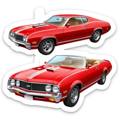 red ford torine from starsky and hutch with flashing light on top sticker