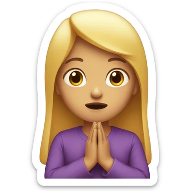 Girl praying with open mouth  sticker