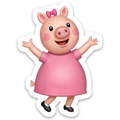 Peppa pig doing the griddy sticker