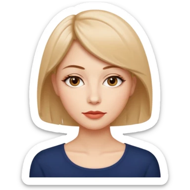 Alta pelo corto en capas enfrente delgada ojos almendrados con ovalados labios mediod sticker