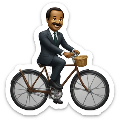 Paul biya sur un vélo sticker