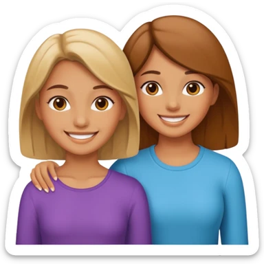girls walking together sticker