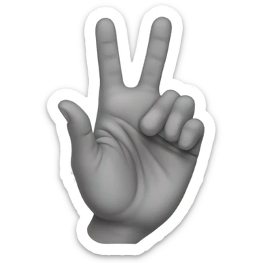 hand with 5 fingers flat to side like a wing sticker