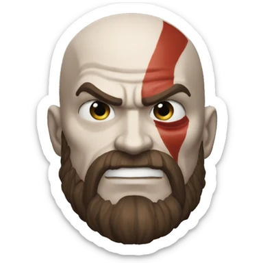 Crea un emoji de Kratos peleando sticker