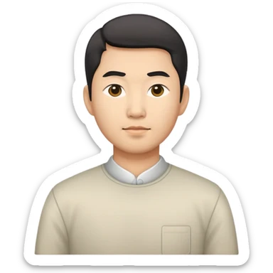 china men photorealistic standing sticker