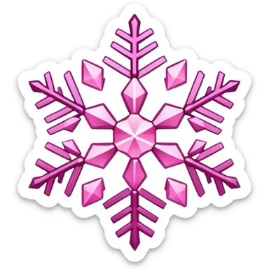 pink snowflake sticker