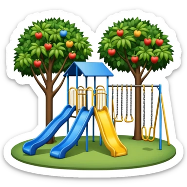 School playground in urban neighborhood sticker