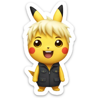 pikachu with wite hair  sticker