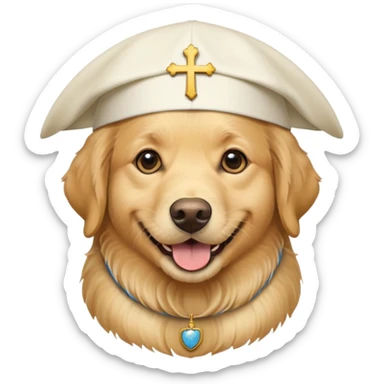 Pope golden retriever  sticker