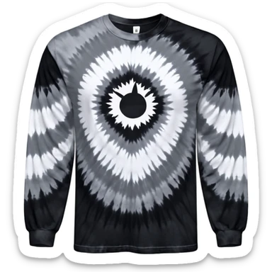 Long sleeve black tie dye shirt sticker