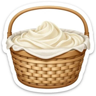 A basket of cream  laundry sticker