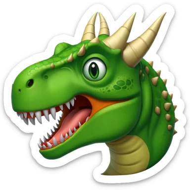 A t rex with horns sticker