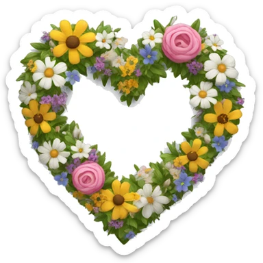 Heart of flowers sticker