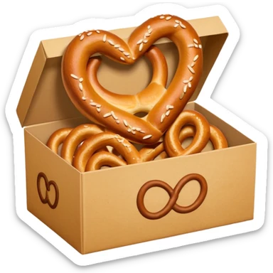 Pretzel on food paper box sticker