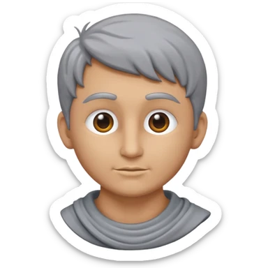 Dios griego estilo estatua de color gris, de perfil mirando con una lupa de sticker