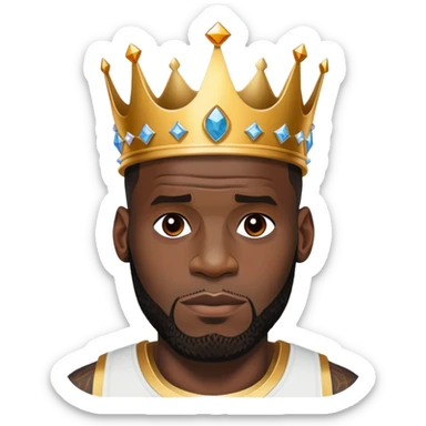 LeBron James with his signature crown sticker