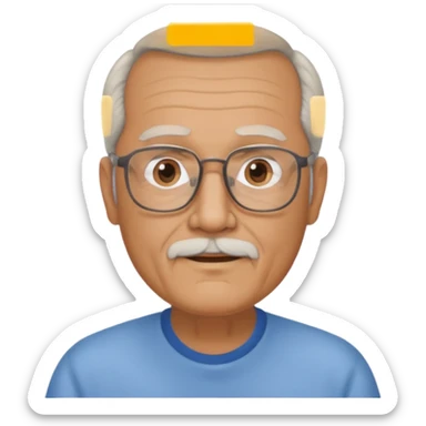 70 year old man with goatee and thin hairline sticker