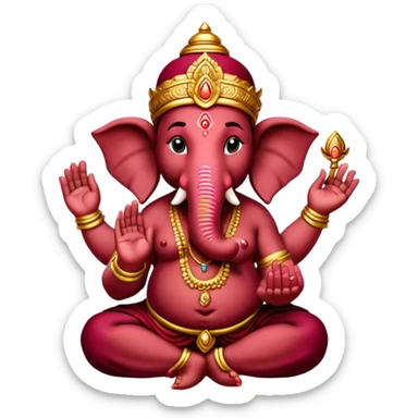 ganesha Burgundy sticker