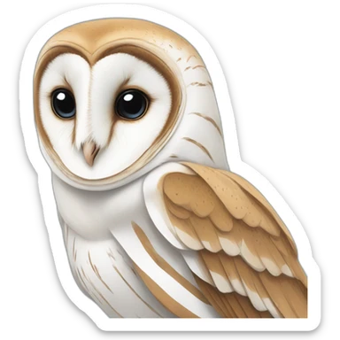 Barn Owl with bright blue and white stripes sticker