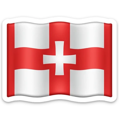 Flag red background red cross sticker