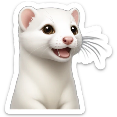 white ferret  sticker